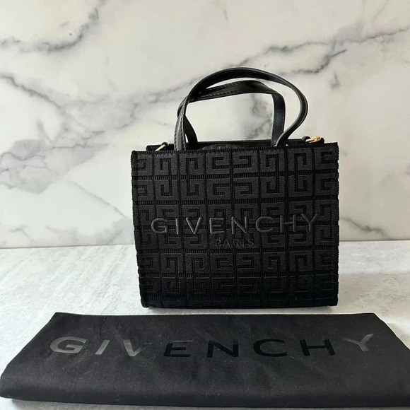 GIVENCHY - G-Tote mini leather-trimmed canvas-jacquard tote - Picture 1 of 4